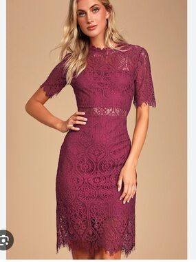 Lulu’s Burgundy Lace Dress